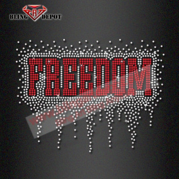 Shimmery Freedom Iron on Rhinestone Transfer custom letter heat transfer Shimmery Freedom Iron on Rhinestone Transfer custom letter heat transfer